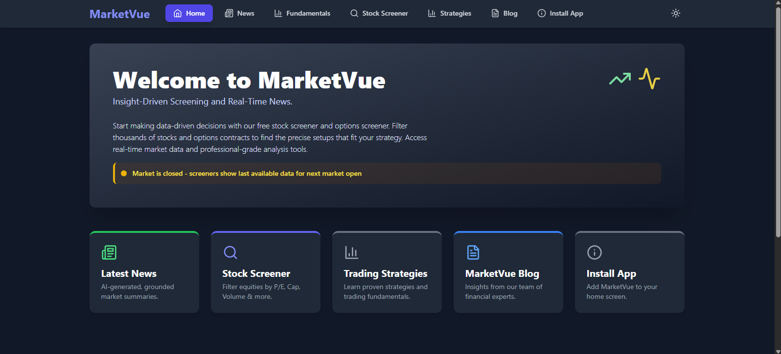 MarketVue Screenshot