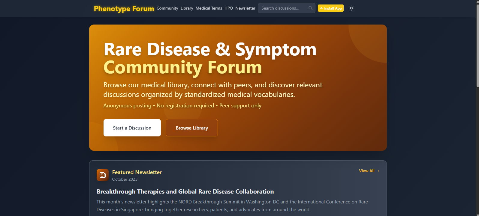 Phenotype Forum Screenshot